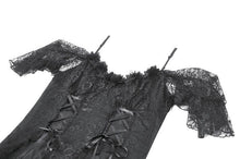 Load image into Gallery viewer, Gothic Romantic Jacquard Gown with Lace Cap Sleeves  DW1189
