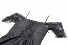 Load image into Gallery viewer, Gothic Romantic Jacquard Gown with Lace Cap Sleeves  DW1189