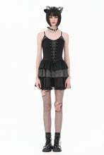 Load image into Gallery viewer, Midnight Stripe - Gothic Punk Tiered Dress with Contrast Stripes and Ruffled Hem DW1193