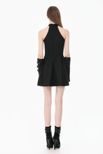 Load image into Gallery viewer, Dark Punk Halter Dress with Metallic Buckles and Front Zipper Detail DW1194
