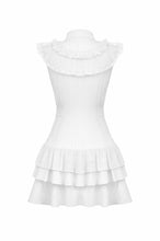 Load image into Gallery viewer, White Lolita Dress with Pinstripe Smocking and Tiered Ruffle Skirt DW1195