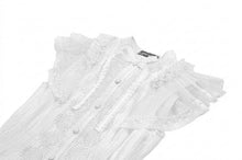 Load image into Gallery viewer, White Lolita Dress with Pinstripe Smocking and Tiered Ruffle Skirt DW1195