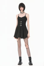 Load image into Gallery viewer, Dark Punk Camisole Dress with Studded Neckline, Triple Buckle Waist and Pleated A-Line Skirt DW1196