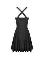 Load image into Gallery viewer, Dark Punk Style Black Mini Dress with Cut-out Cross Straps  DW1197