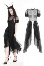 Load image into Gallery viewer, Gothic Dark Night Elf winged hem mesh dress DW796
