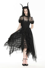 Load image into Gallery viewer, Gothic Dark Night Elf winged hem mesh dress DW796