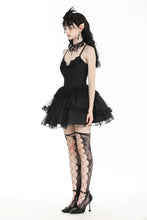 Load image into Gallery viewer, Gothic black swan tulle lace trim dress DW797