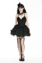 Load image into Gallery viewer, Gothic black swan tulle lace trim dress DW797