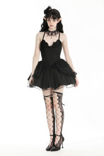 Load image into Gallery viewer, Gothic black swan tulle lace trim dress DW797