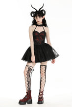 Load image into Gallery viewer, Gothic heartthrob little devil black mesh dress