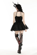 Load image into Gallery viewer, Gothic heartthrob little devil black mesh dress