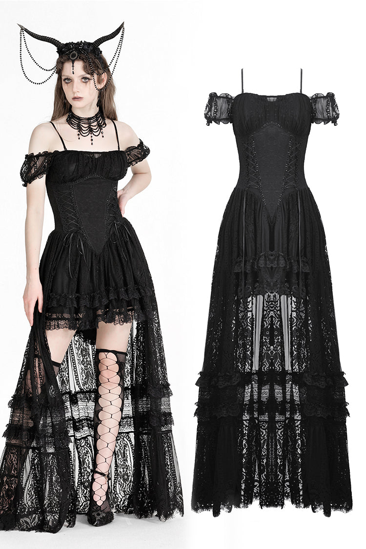Gothic noble romantic lace hi-low dress. DW950 – DARK IN LOVE