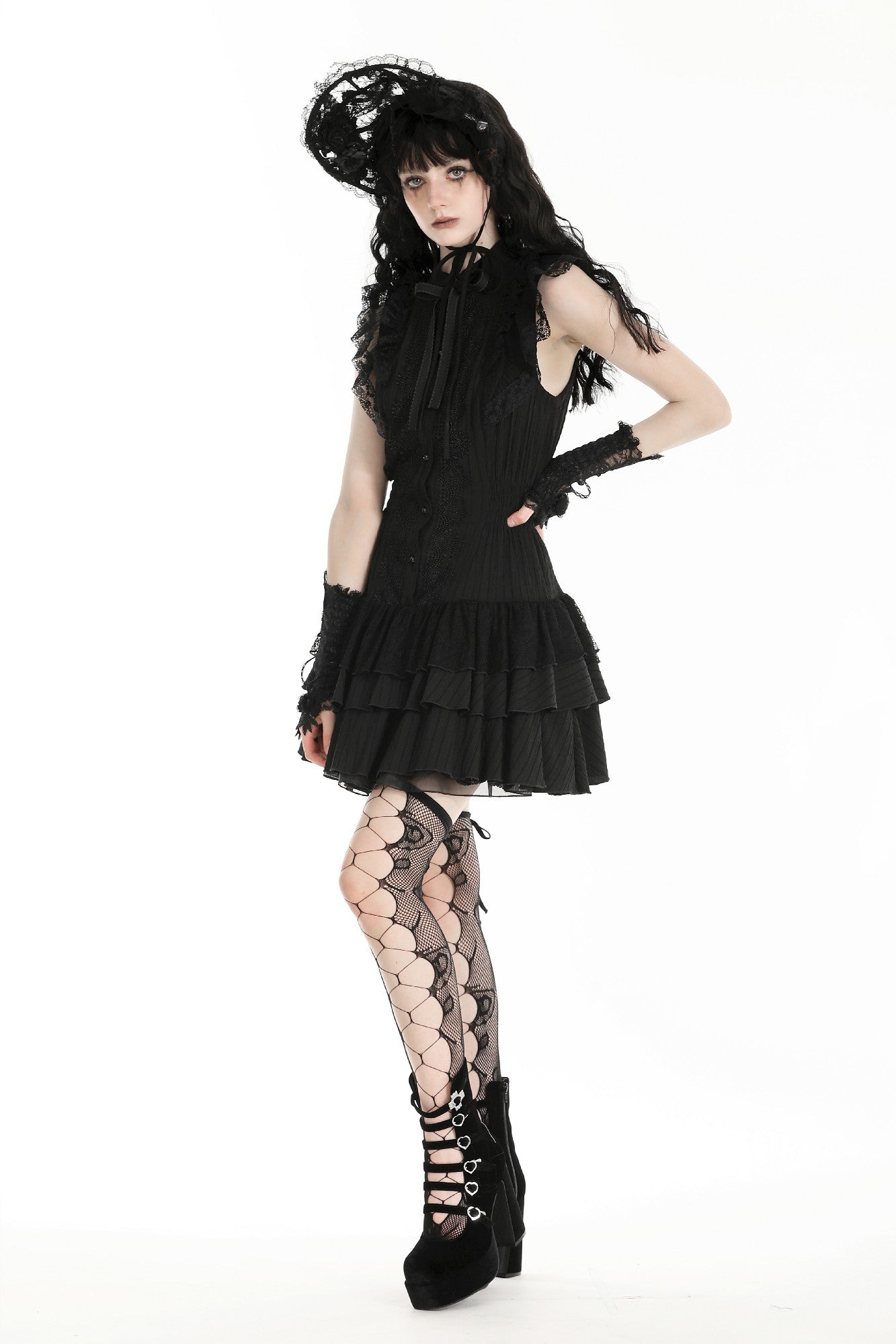 Gothic frilly shirt dress DW955 XL Gothic frilly shirt dress DW955 XL