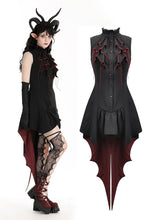 Load image into Gallery viewer, Little Devil black and red tail shirt dress DW958
