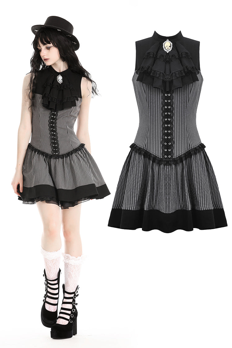 black preppy dress Dark stripes style dress. DW971 XL Black Wedding Dresses A-Line bridesmaid dress Spaghetti Strap length 86 cm Waist Size:50″