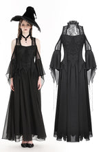 Load image into Gallery viewer, Halloween black witch off-shoulder maxi dress DW974