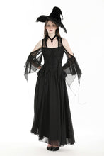 Load image into Gallery viewer, Halloween black witch off-shoulder maxi dress DW974