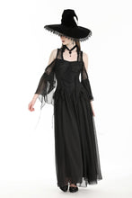 Load image into Gallery viewer, Halloween black witch off-shoulder maxi dress DW974