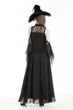 Load image into Gallery viewer, Halloween black witch off-shoulder maxi dress DW974