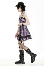 Load image into Gallery viewer, Punk Black and Purple Striped Knit Dress DW976
