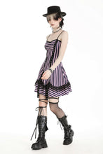 Load image into Gallery viewer, Punk Black and Purple Striped Knit Dress DW976