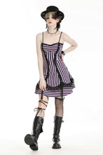 Load image into Gallery viewer, Punk Black and Purple Striped Knit Dress DW976