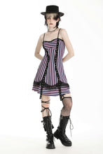Load image into Gallery viewer, Punk Black and Purple Striped Knit Dress DW976