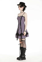 Load image into Gallery viewer, Punk Black and Purple Striped Knit Dress DW976