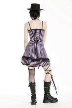 Load image into Gallery viewer, Punk Black and Purple Striped Knit Dress DW976