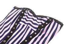 Load image into Gallery viewer, Punk Black and Purple Striped Knit Dress DW976