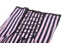 Load image into Gallery viewer, Punk Black and Purple Striped Knit Dress DW976