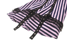 Load image into Gallery viewer, Punk Black and Purple Striped Knit Dress DW976