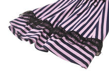 Load image into Gallery viewer, Punk Black and Purple Striped Knit Dress DW976