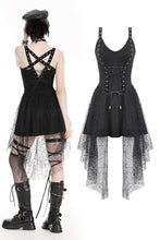 Load image into Gallery viewer, Irregular spider web knit dress with metal pentagrams DW979
