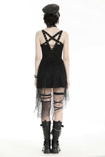 Load image into Gallery viewer, Irregular spider web knit dress with metal pentagrams DW979