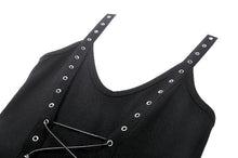 Load image into Gallery viewer, Irregular spider web knit dress with metal pentagrams DW979