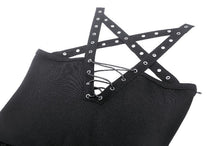 Load image into Gallery viewer, Irregular spider web knit dress with metal pentagrams DW979