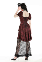 Load image into Gallery viewer, Gothic retro red court dress DW982