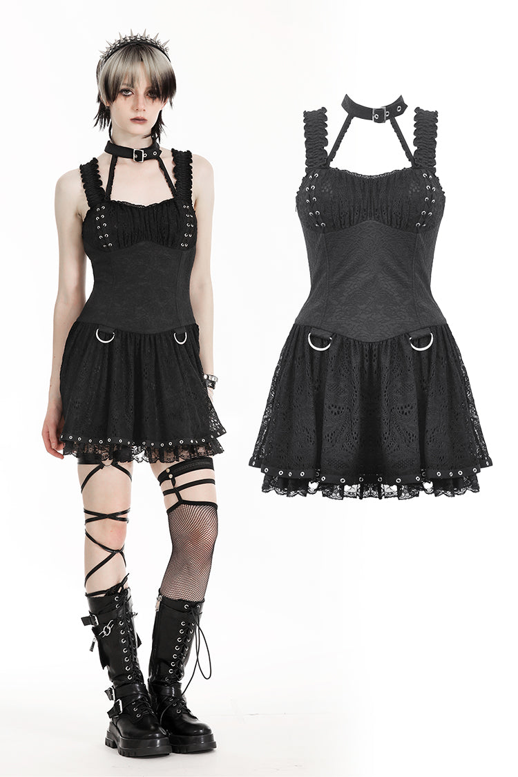 Punk black rebel lace dress. DW986 – DARK IN LOVE