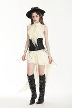Load image into Gallery viewer, Steampunk Explorer&#39;s beige irregular lace dress DW994