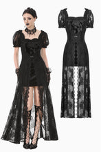 Load image into Gallery viewer, Gothic Faux Two-Piece Lace Velvet Rose Maxi Dress DW998