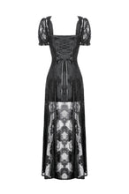 Load image into Gallery viewer, Gothic Faux Two-Piece Lace Velvet Rose Maxi Dress DW998