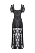 Gothic Faux Two-Piece Lace Velvet Rose Maxi Dress DW998