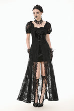 Load image into Gallery viewer, Gothic Faux Two-Piece Lace Velvet Rose Maxi Dress DW998