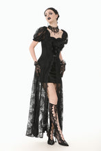 Load image into Gallery viewer, Gothic Faux Two-Piece Lace Velvet Rose Maxi Dress DW998