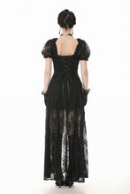Gothic Faux Two-Piece Lace Velvet Rose Maxi Dress DW998