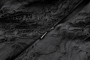 Gothic Faux Two-Piece Lace Velvet Rose Maxi Dress DW998