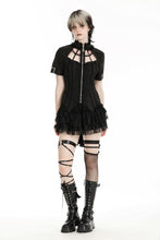 Load image into Gallery viewer, Punk black hollow spider-shaped shirt IW100