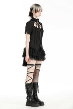 Load image into Gallery viewer, Punk black hollow spider-shaped shirt IW100