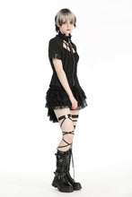 Load image into Gallery viewer, Punk black hollow spider-shaped shirt IW100